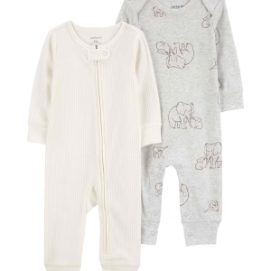 Kit macacão bebê 2 peças elefantes multicor |