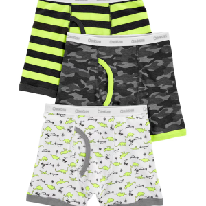 Kit Cueca Boxer Infantil 3 Peças Neon Multicor Tam 2 a 12