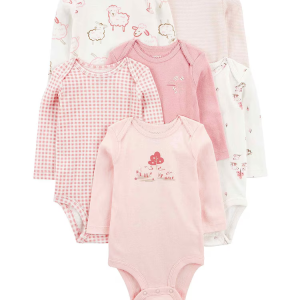 Kit body bebê 6 peças listrado e floral multicor | Carter's